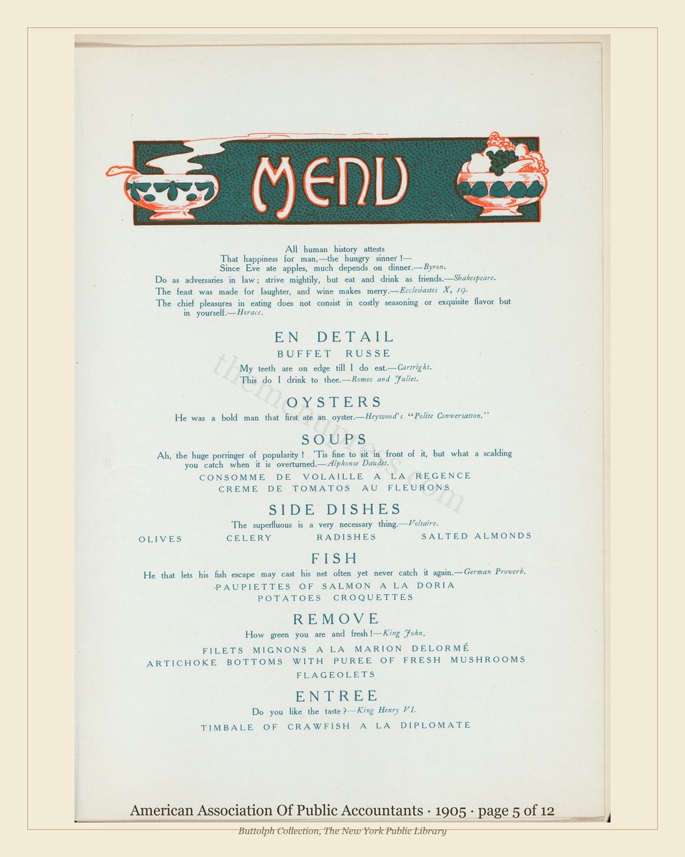 Vintage menu — page 5 of 12