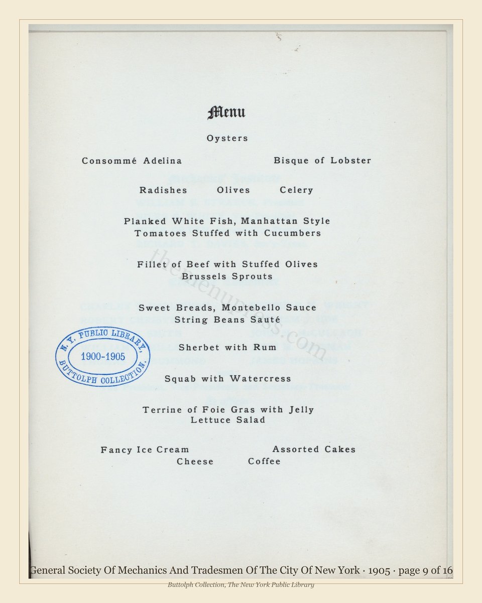 Vintage menu — page 9 of 16