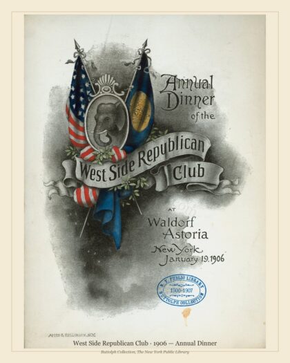 West Side Republican Club · 1906 — Annual Dinner