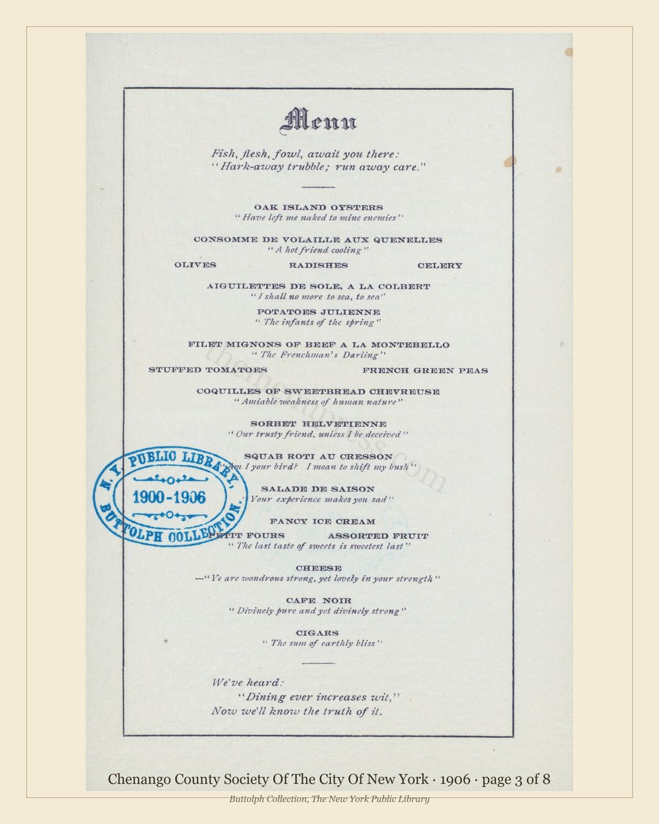 Vintage menu — page 3 of 8