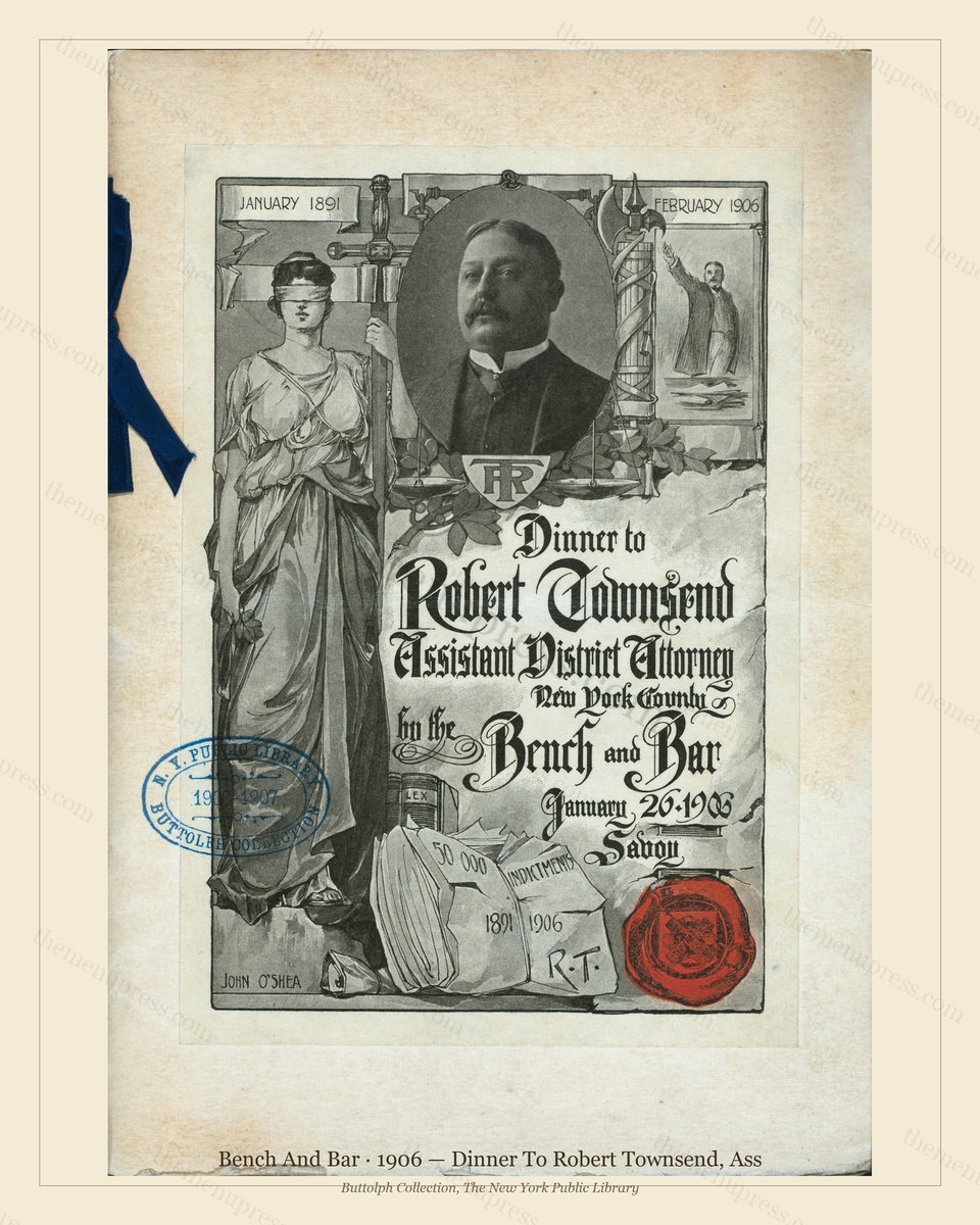 Vintage menu preview — 1906 Vintage Dinner Menu — Bench and Bar, Manhattan Gilded Age Banquet (Complete