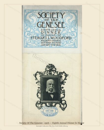 Vintage menu preview — 1906 Vintage Dinner Menu — Society of the Genesee, Manhattan Gilded Age Banquet