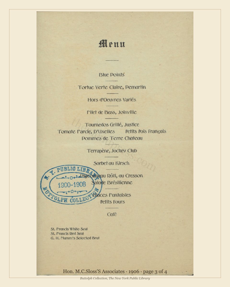 Vintage menu — page 3 of 4
