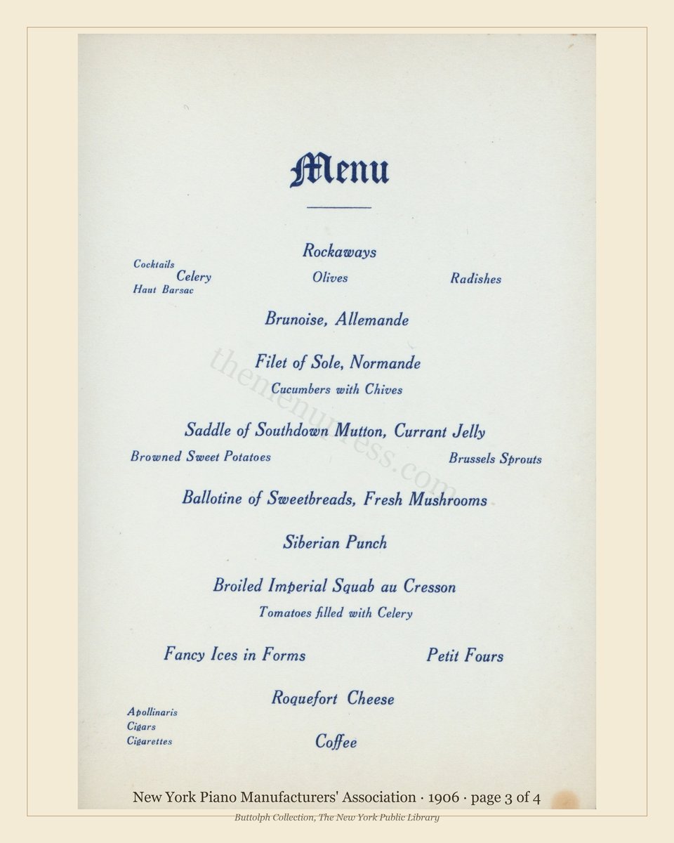 Vintage menu — page 3 of 4