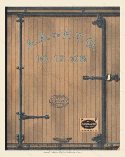 Vintage menu preview — 1906 Vintage Banquet Menu — American Association of Freight Taffic O, Manhattan