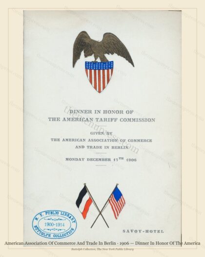 Vintage menu preview — 1906 Vintage Dinner Menu — American Association of Commerce and Tra, Manhattan G