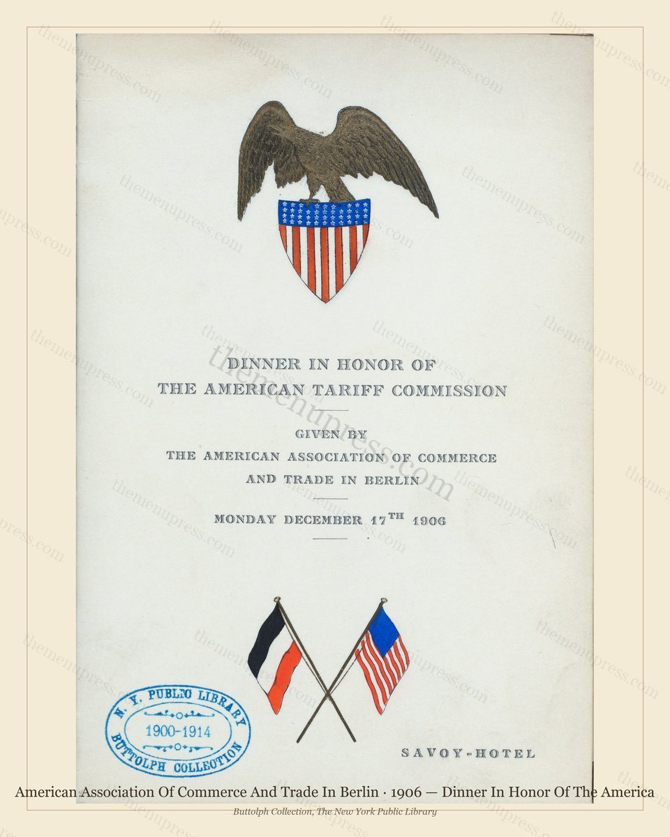 Vintage menu preview — 1906 Vintage Dinner Menu — American Association of Commerce and Tra, Manhattan G