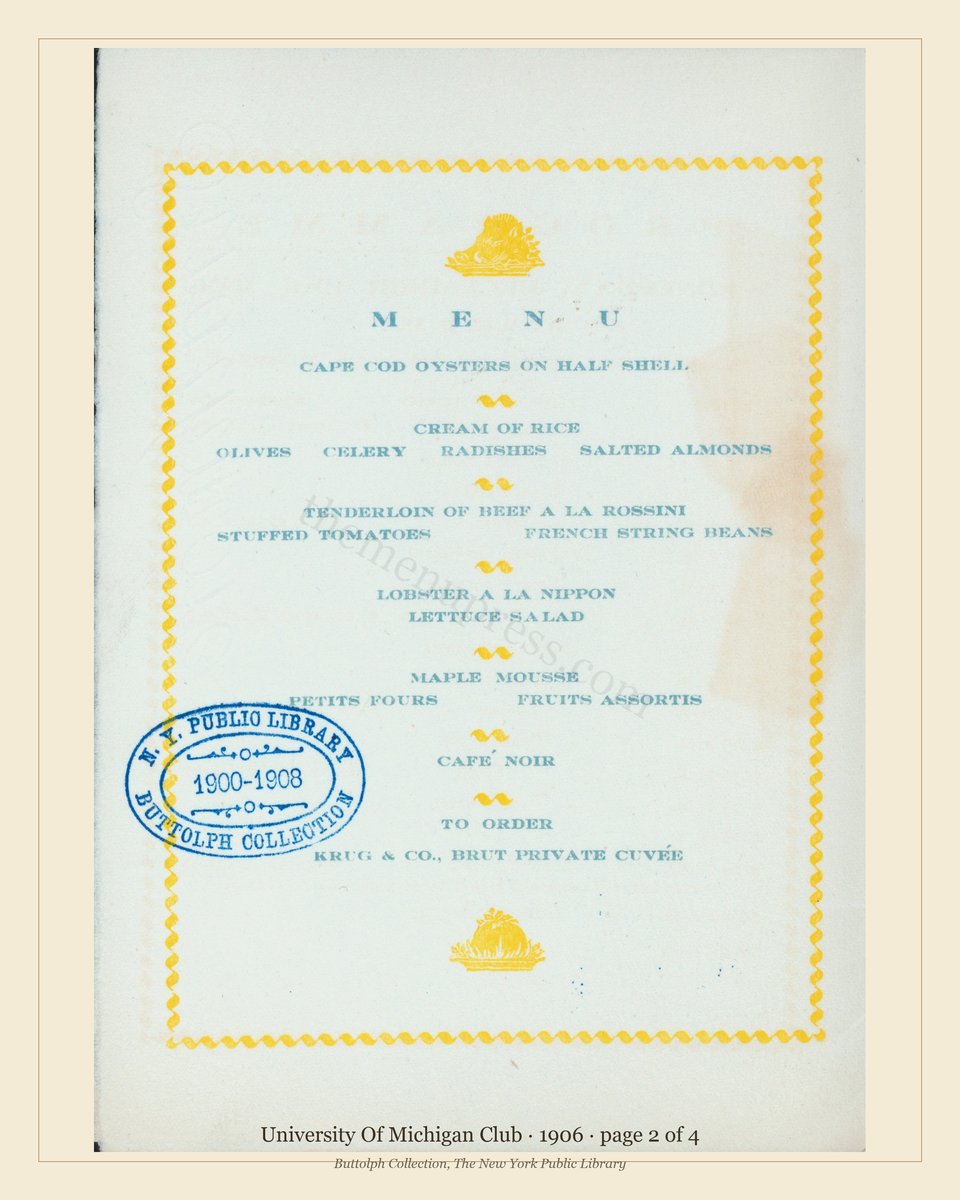 Vintage menu — page 2 of 4