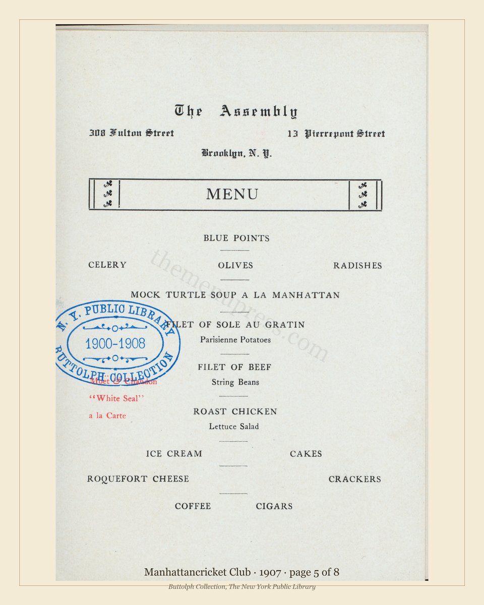 Vintage menu — page 5 of 8