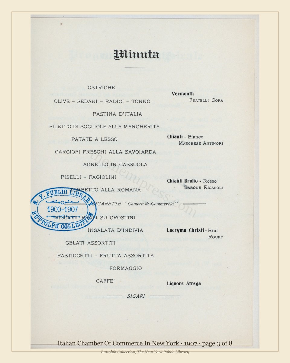 Vintage menu — page 3 of 8
