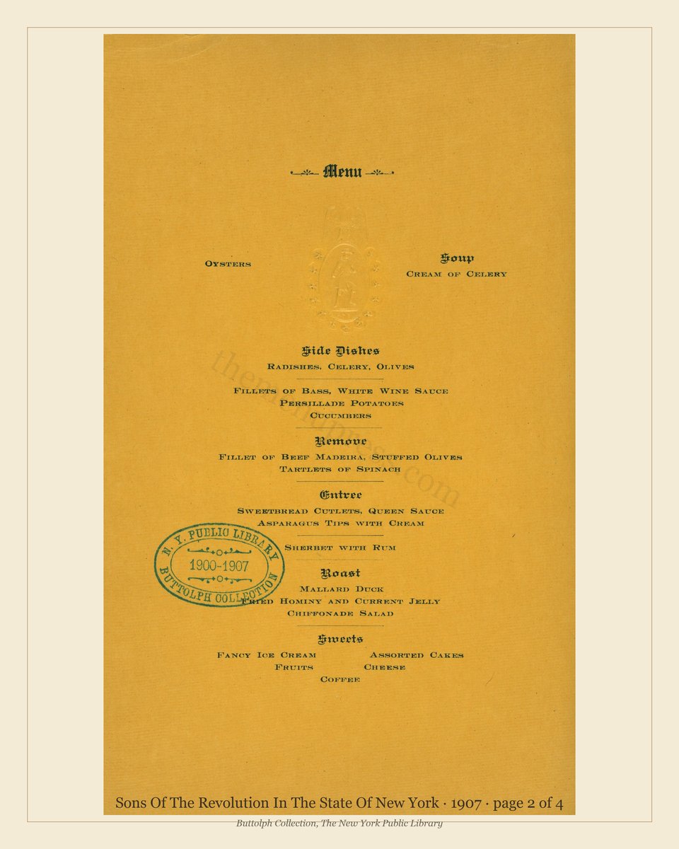 Vintage menu — page 2 of 4
