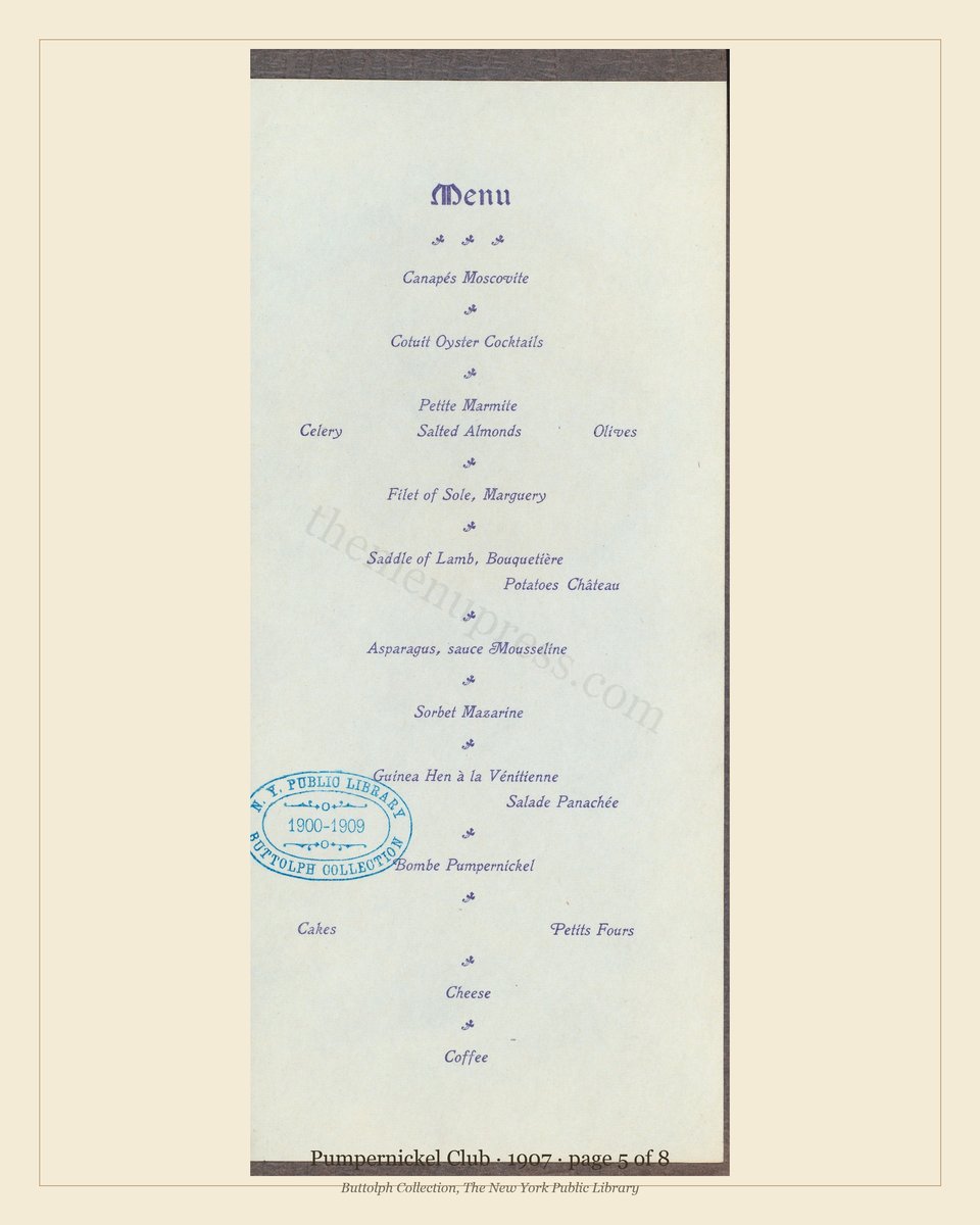 Vintage menu — page 5 of 8