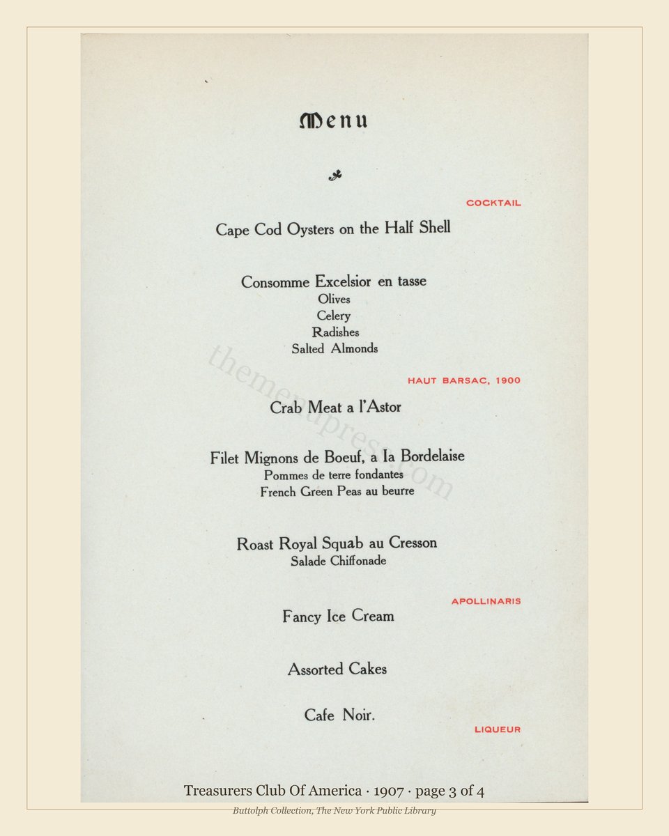 Vintage menu — page 3 of 4