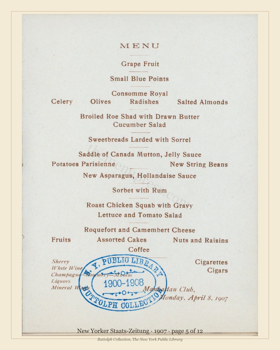 Vintage menu — page 5 of 12