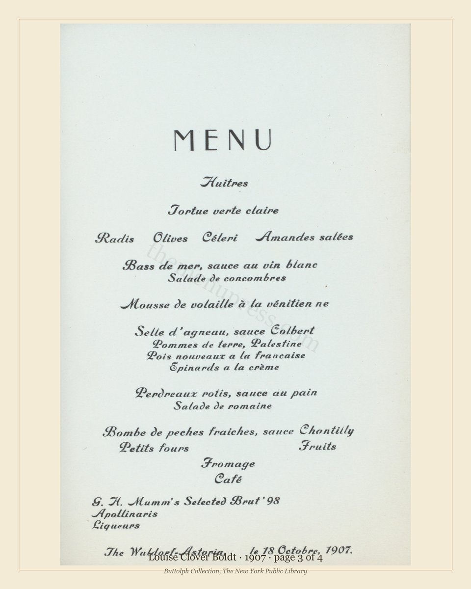 Vintage menu — page 3 of 4