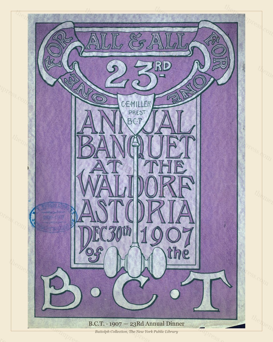 Vintage menu preview — 1907 Vintage Dinner Menu — B.C.T, Manhattan Gilded Age Banquet (Complete 4-Page