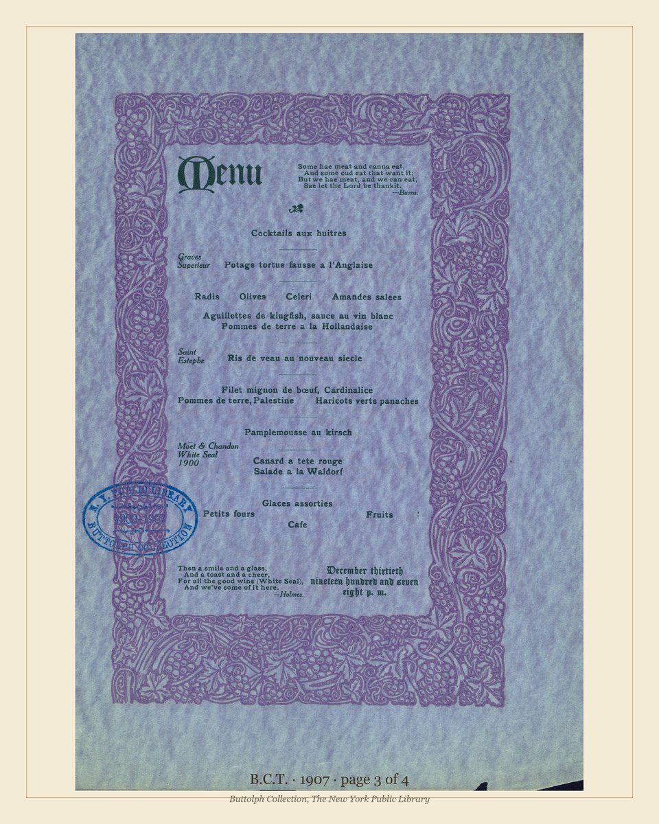 Vintage menu — page 3 of 4