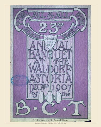 B.C.T. · 1907 — 23Rd Annual Dinner