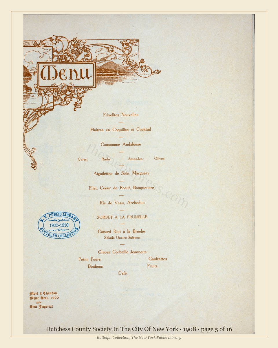 Vintage menu — page 5 of 16