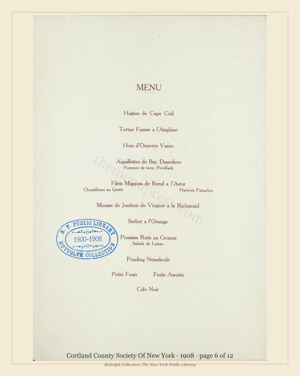 Vintage menu — page 6 of 12