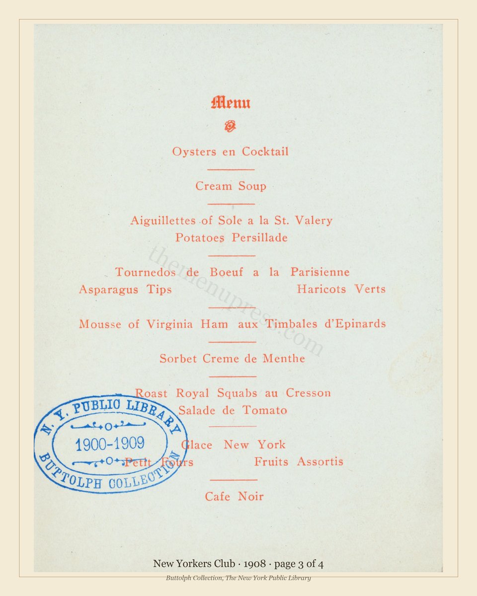 Vintage menu — page 3 of 4