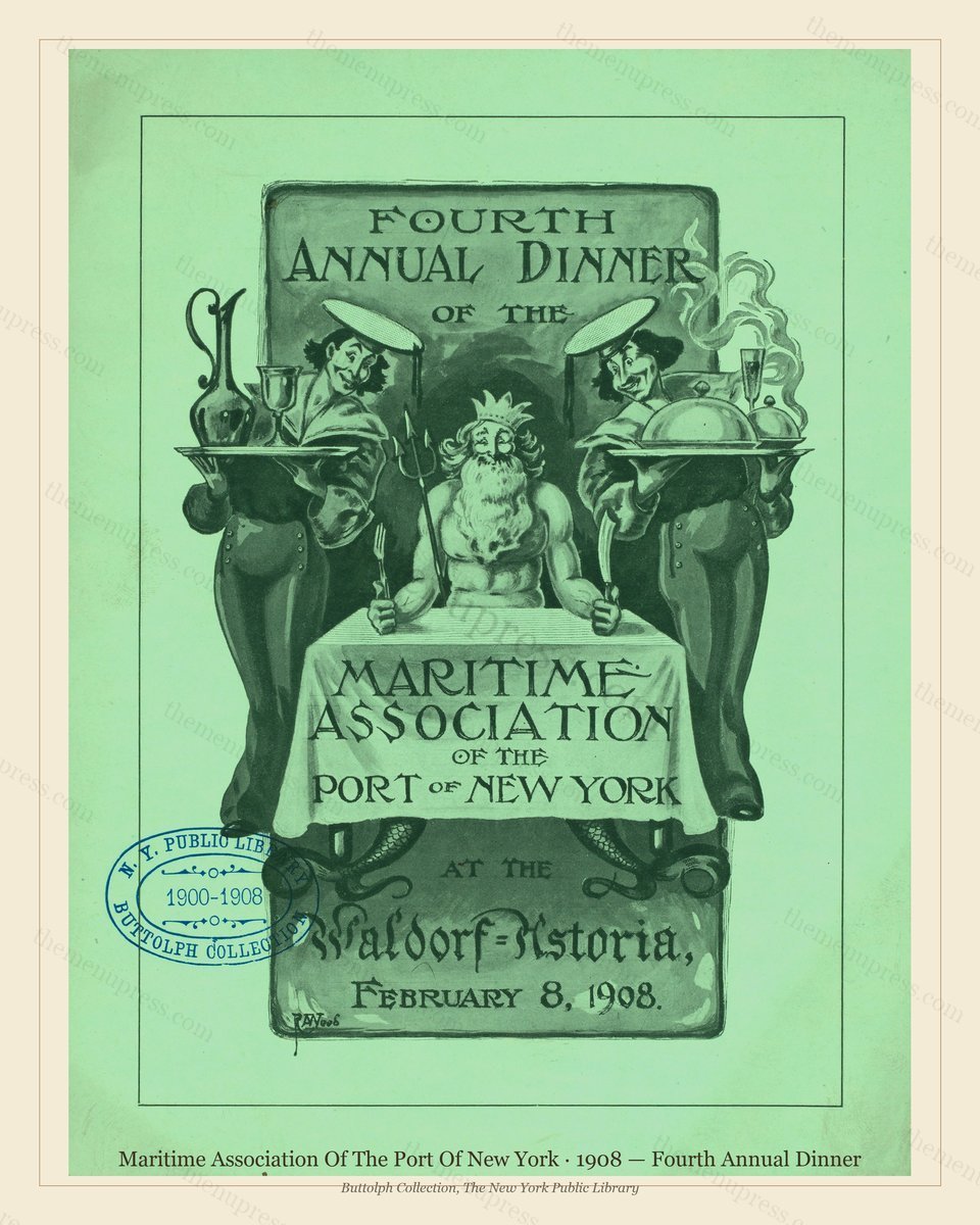 Vintage menu preview — 1908 Vintage Dinner Menu — Maritime Association of the Port of New , Manhattan G