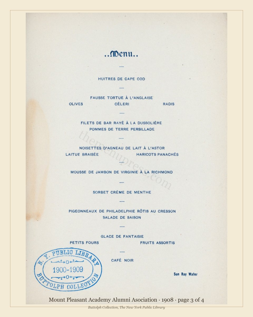 Vintage menu — page 3 of 4