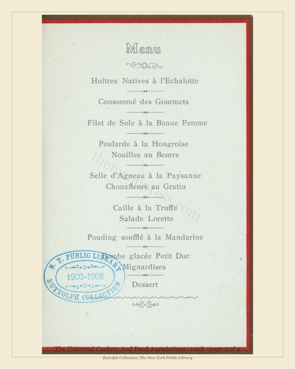 Vintage menu — page 3 of 4