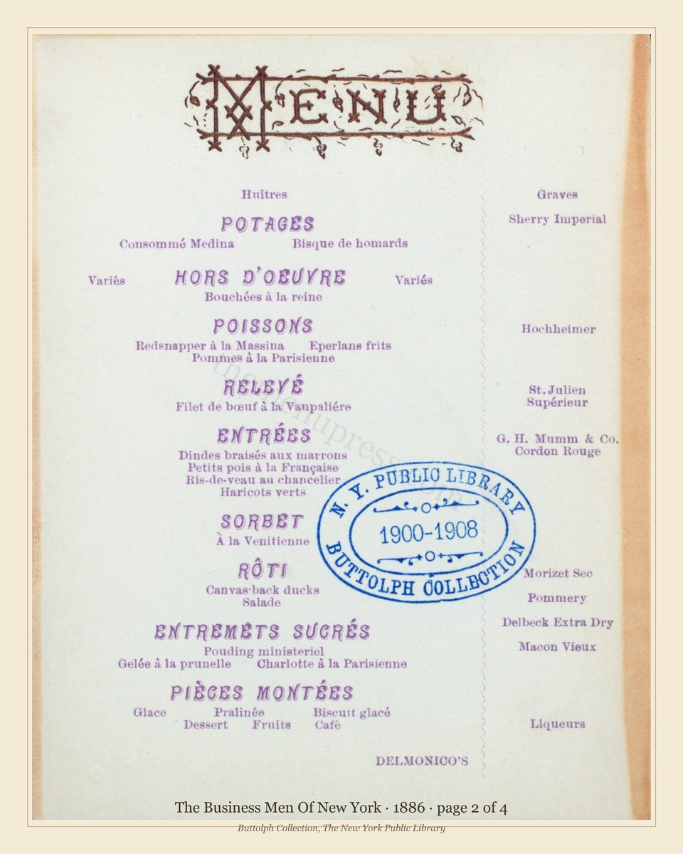 Vintage menu — page 2 of 4