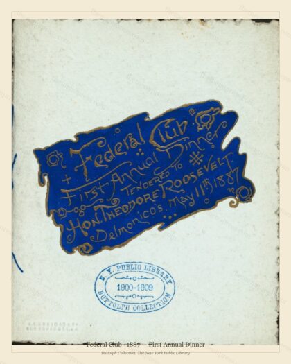 Vintage menu preview — 1887 Vintage Dinner Menu — Federal Club, Manhattan Gilded Age Banquet (Complete