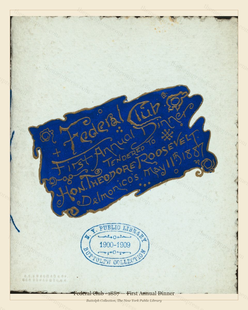 Vintage menu preview — 1887 Vintage Dinner Menu — Federal Club, Manhattan Gilded Age Banquet (Complete
