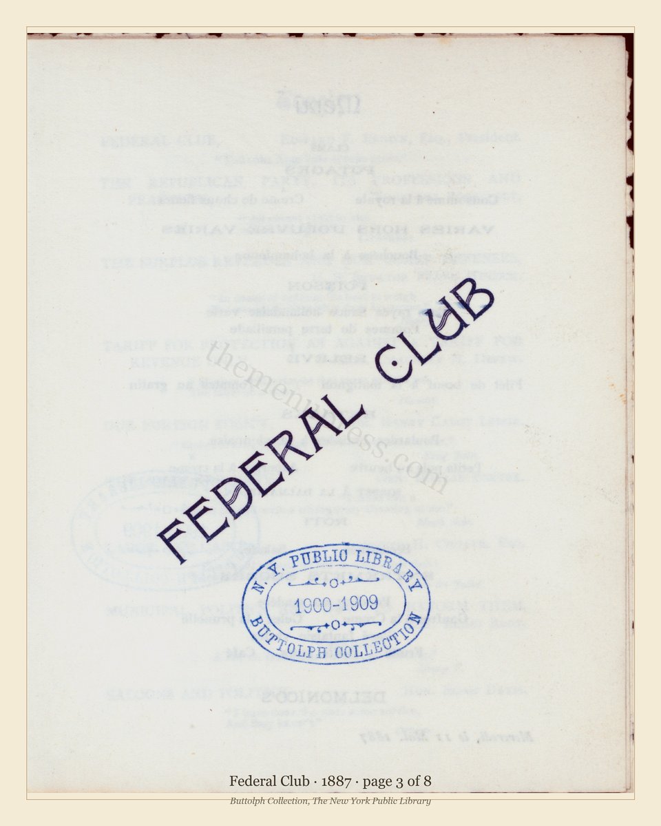 Vintage menu — page 3 of 8