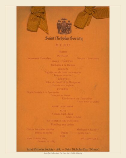 Saint Nicholas Society · 1887 — Saint Nicholas Day [Dinner]