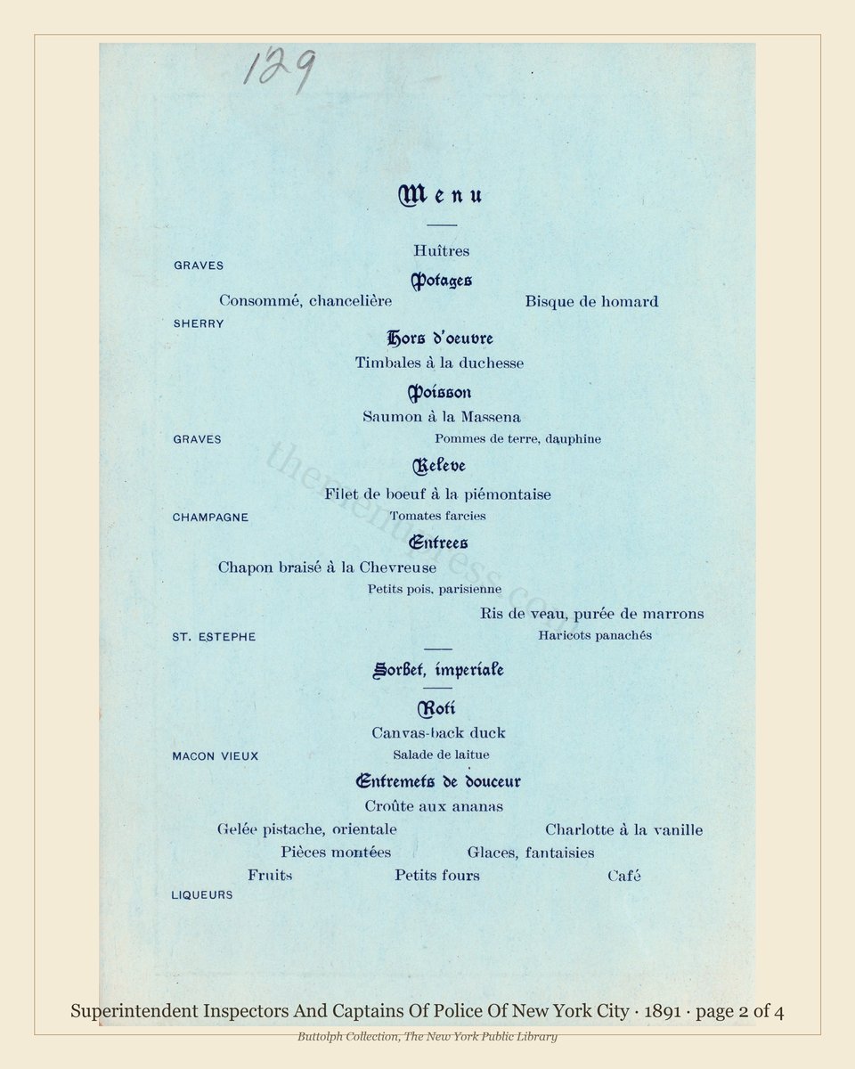 Vintage menu — page 2 of 4