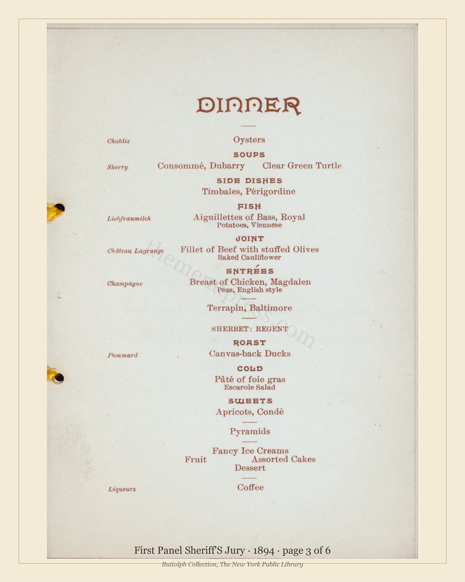 Vintage menu — page 3 of 3