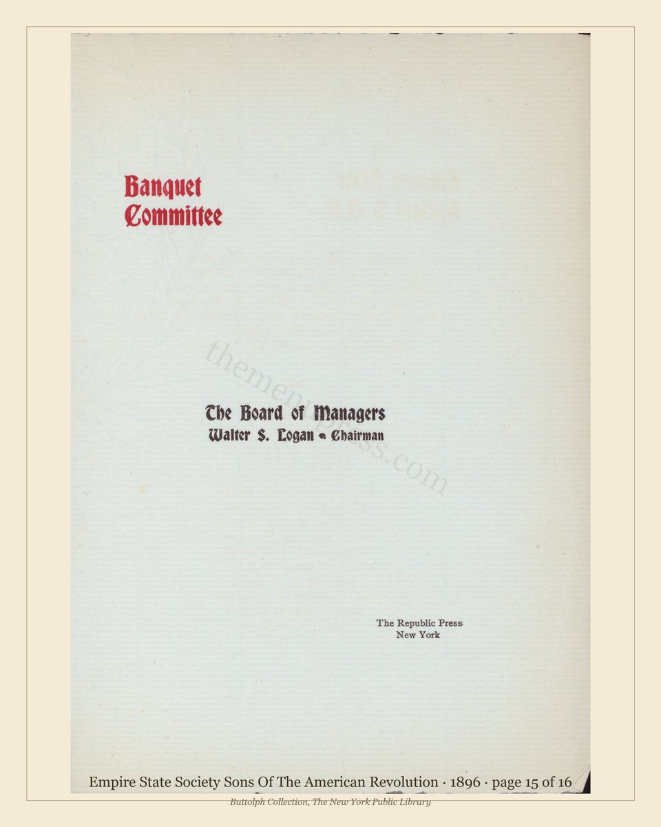 Vintage menu — page 15 of 16