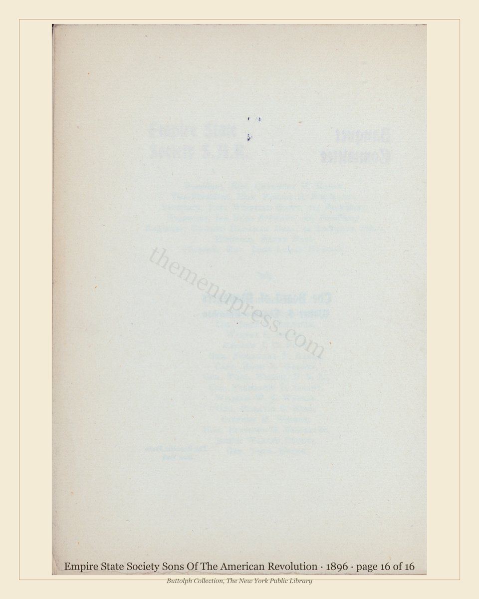 Vintage menu — page 16 of 16