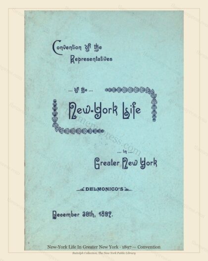 Vintage menu preview — 1897 Vintage Banquet Menu — New-York Life in Greater New York, Manhattan Gilded