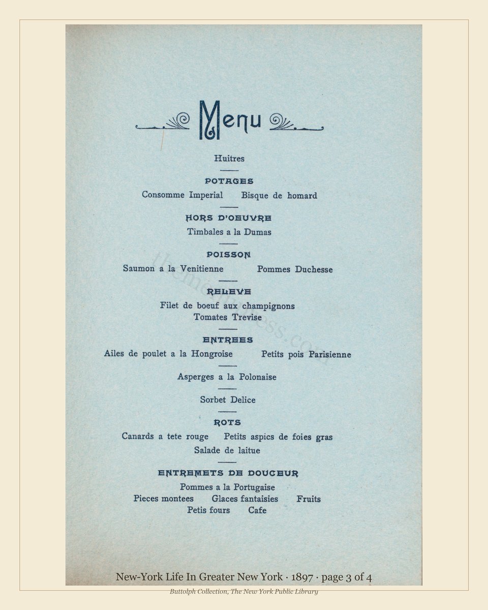 Vintage menu — page 3 of 4