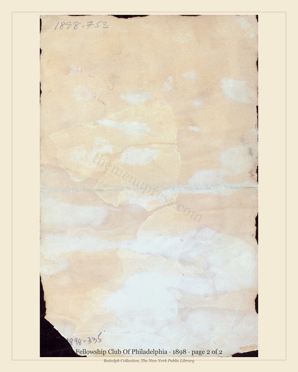 Vintage menu — page 2 of 2