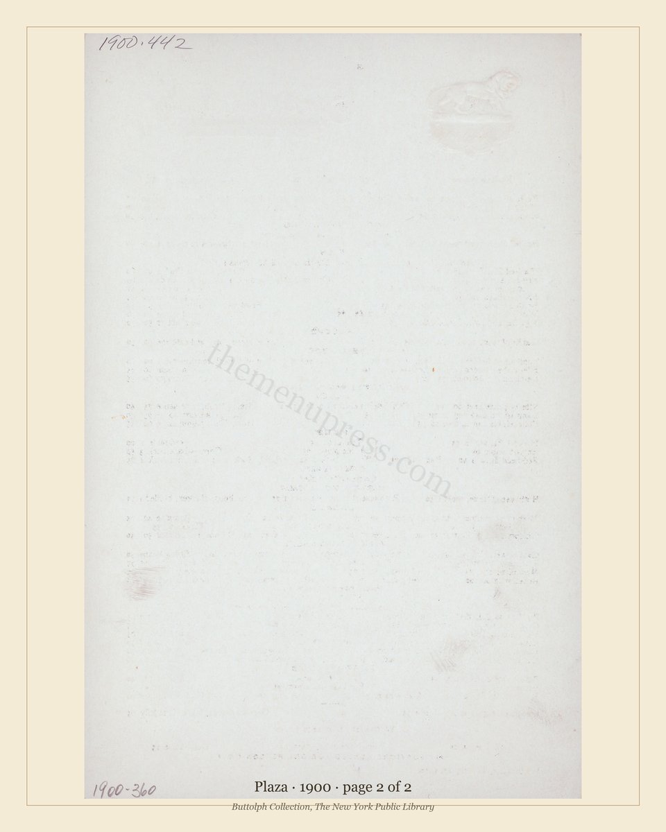 Vintage menu — page 2 of 2