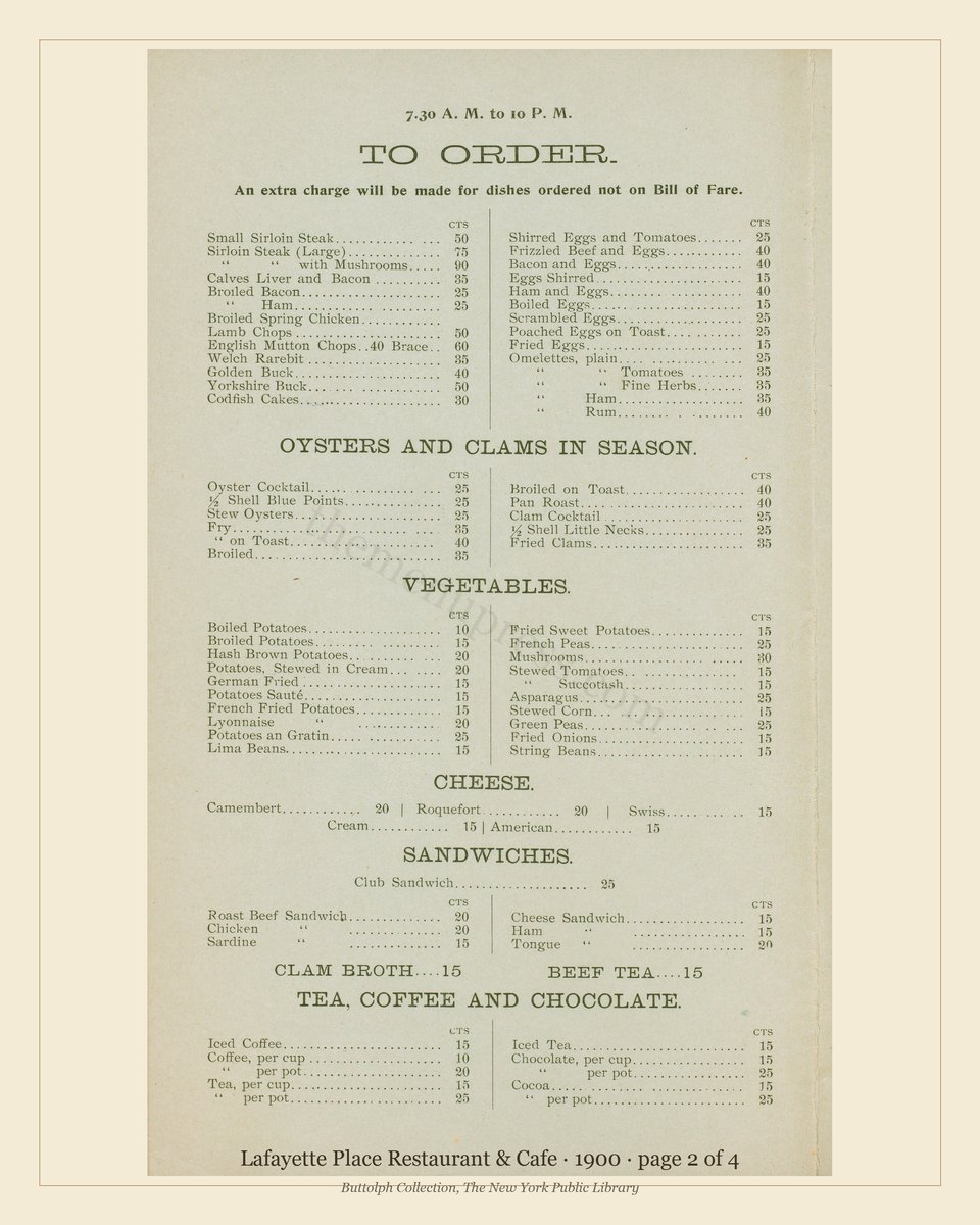 Vintage menu — page 2 of 4