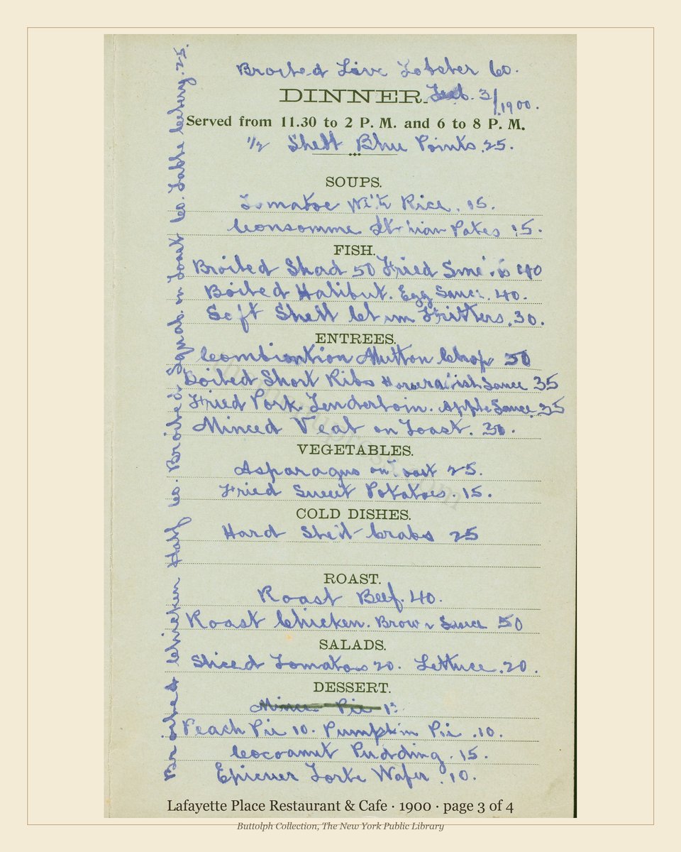 Vintage menu — page 3 of 4