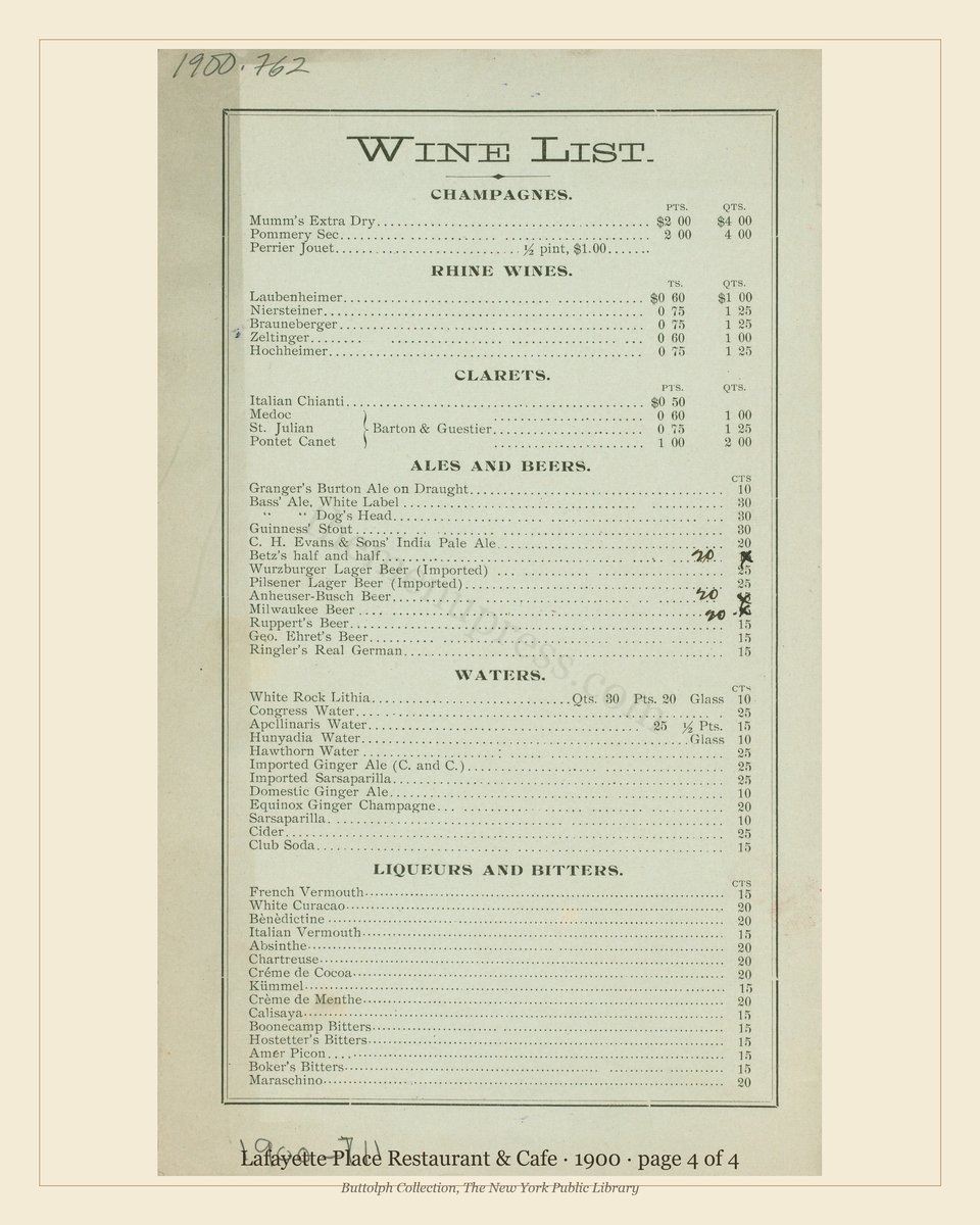 Vintage menu — page 4 of 4