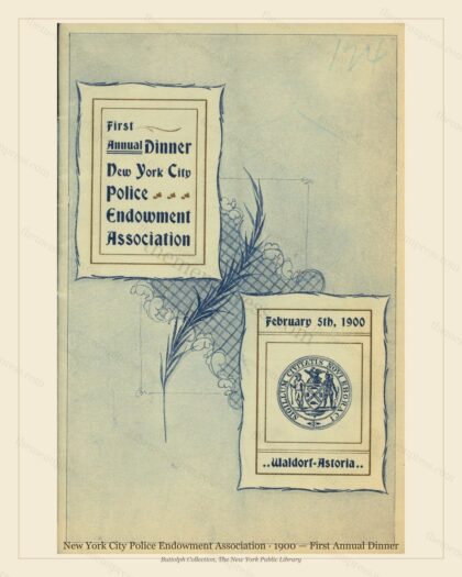 Vintage menu preview — 1900 Vintage Dinner Menu — New York City Police Endowment Associati, Manhattan G
