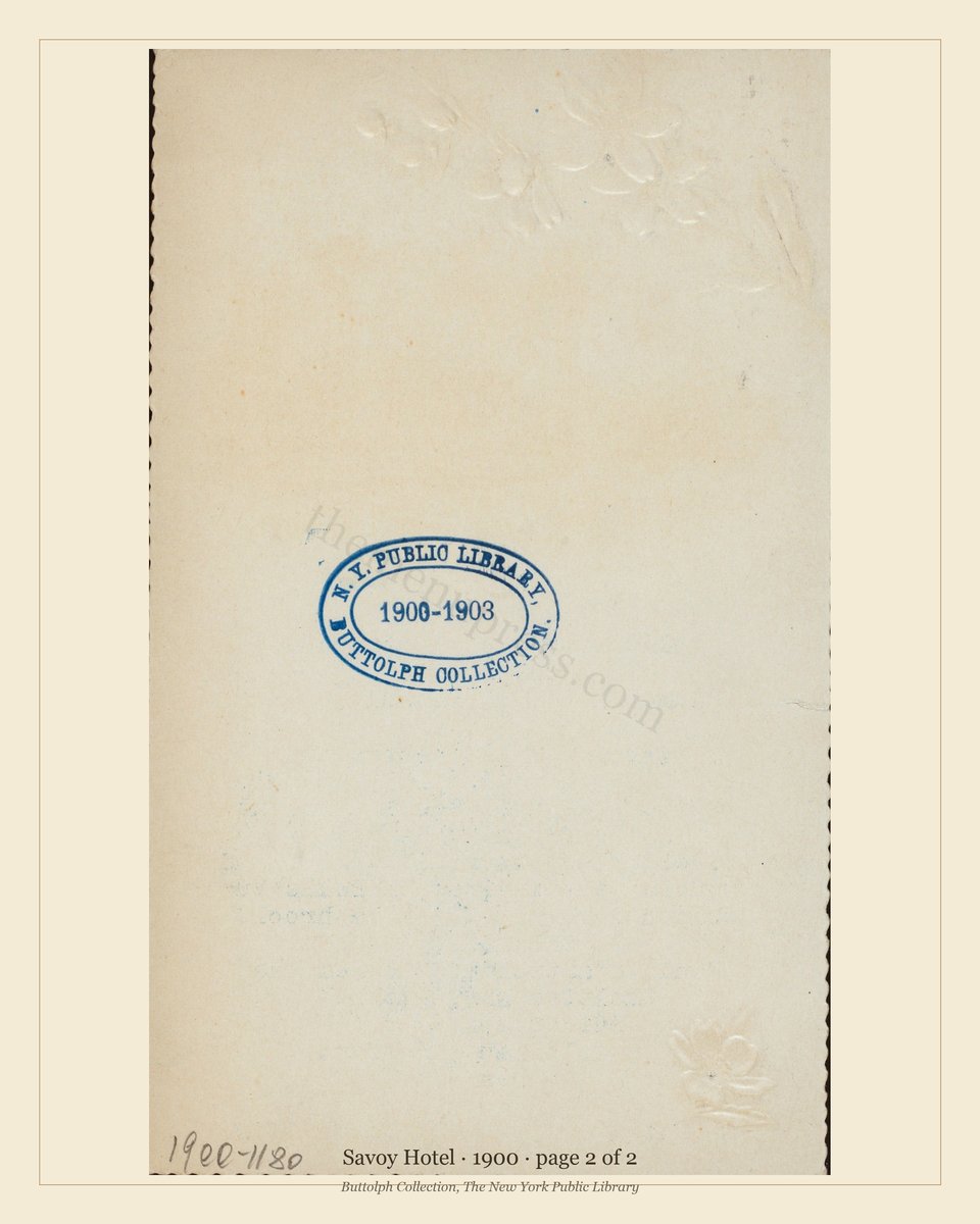 Vintage menu — page 2 of 2