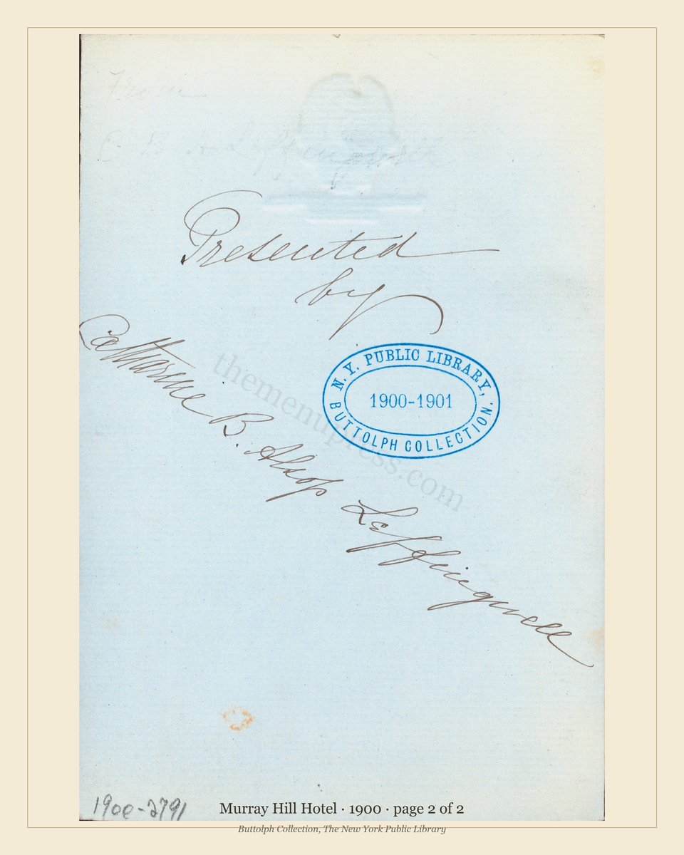 Vintage menu — page 2 of 2
