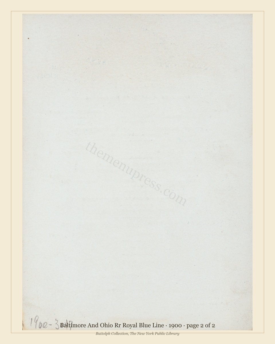 Vintage menu — page 2 of 2