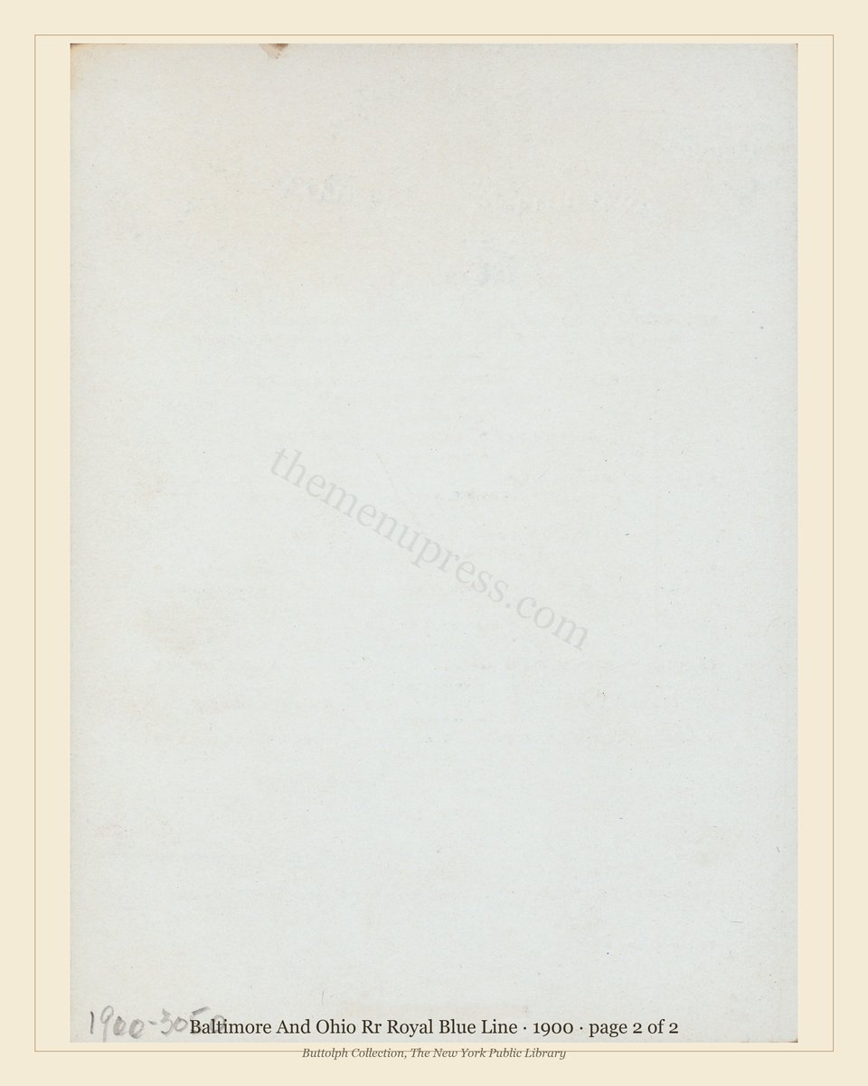Vintage menu — page 2 of 2