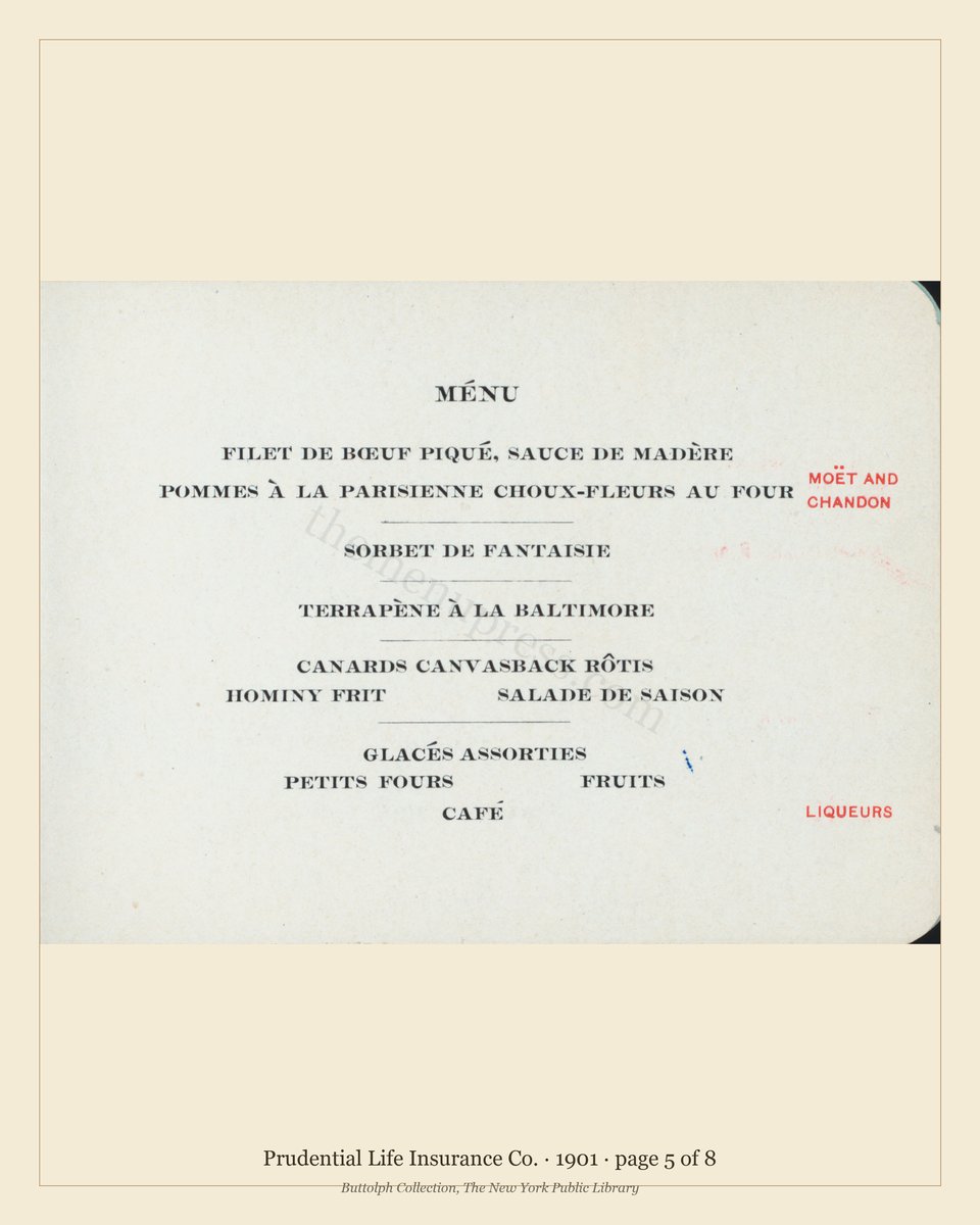 Vintage menu — page 5 of 8